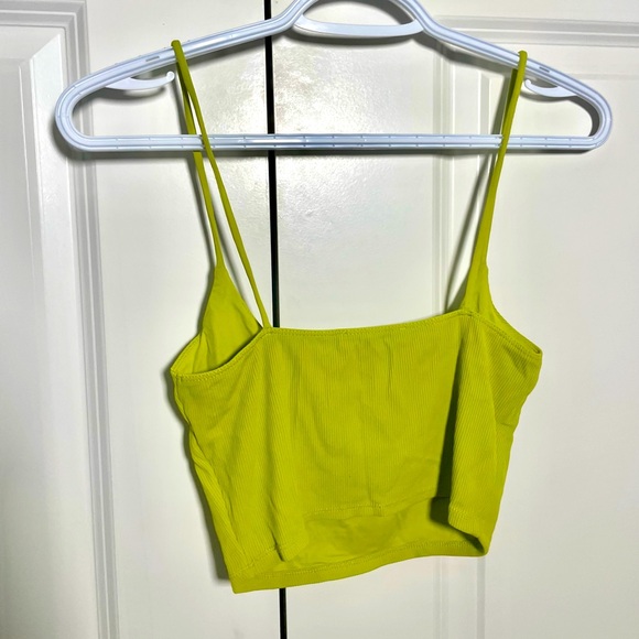 Zara Lime Green Tank Top Crop Small - Picture 3 of 3